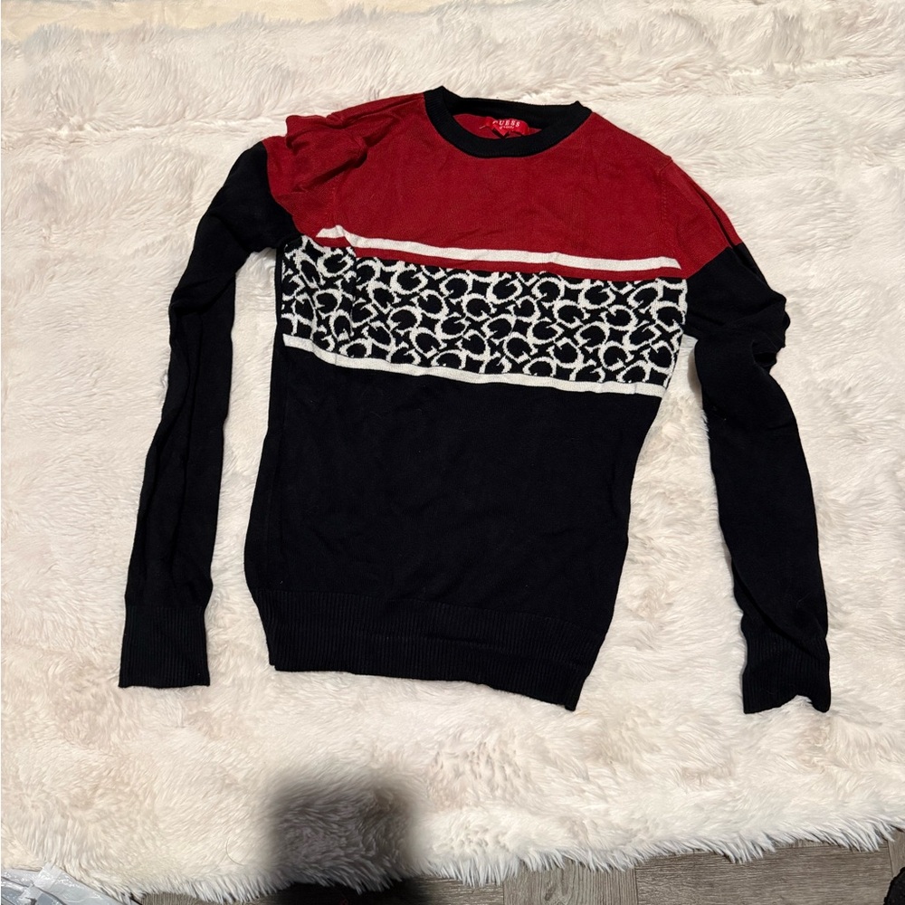 G by Guess Red and Black Long Sleeve Top
